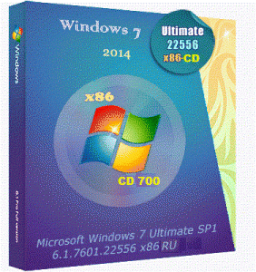 Microsoft Windows 7 Ultimate SP1 6.1.7601.22556 х86 RU CD by Lopatkin (2014) Русский