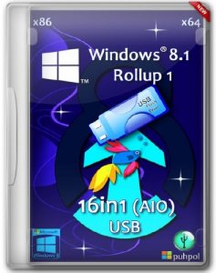 Windows 8.1 Rollup 1 AIO USB 16in1 by M0nkrus/Puhpol (x86/x64) (2013) Русский + Английский
