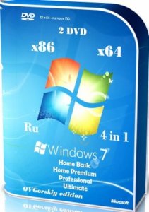 Microsoft Windows 7 SP1 4 in 1 Origin-Upd 02.2014 by OVGorskiy 2DVD (x86-X64) (2014) Русский