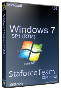 Windows 7 Build 7601 SP1 RTM StaforceTEAM 09.07.2014 (x86) (2014) [MULTI|RUS]