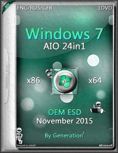 Windows 7 SP1 AIO 24in1 OEM ESD by Generation2 (x86/x64) [En/Ru/De/LP] (2015)