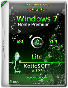 Windows 7 Home Premium Lite KottoSOFT v.123 (x86-x64) (RUS) [2015]