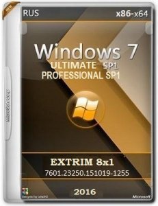 Microsoft Windows 7 Ultimate-Professional SP1 7601.23250 x86-x64 RU EXTRIM 8x1 by Lopatkin (2016) RUS