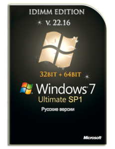 Windows 7 Ultimate SP1 IDimm Edition v.22.16 x86/x64 [RU](2016)