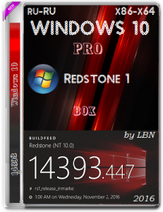 Microsoft Windows 10 Pro 14393.447 rs1 x86-x64 RU-RU BOX