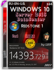 Microsoft Windows Server 2016 DataCenter 14393.729 x64 RU-EN-UA MINI 2x1