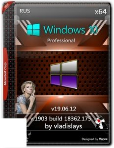 Windows 10 Pro 1903 (build 18362.175) x64 by vladislays v19.06.12