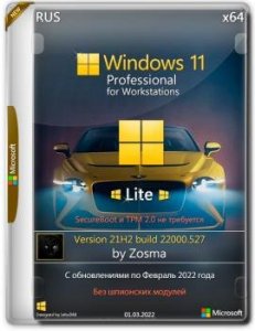 Windows 11 Pro For Workstations x64 lite 21H2 build 22000.527 by Zosma